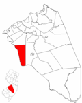 Map of Burlington County highlighting Evesham Township